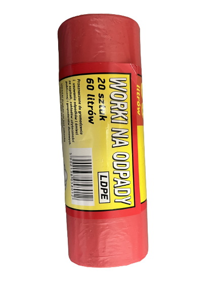 Worki na odpady 60 litrów czerwone