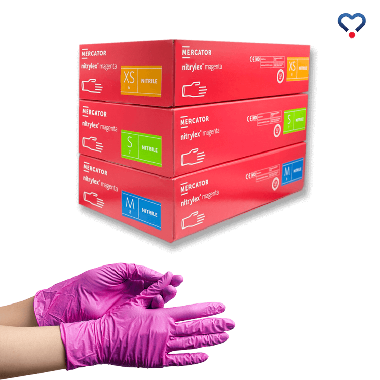 Rękawice nitrylowe fuksja NITRYLEX Magenta firmy Mercator Medical
