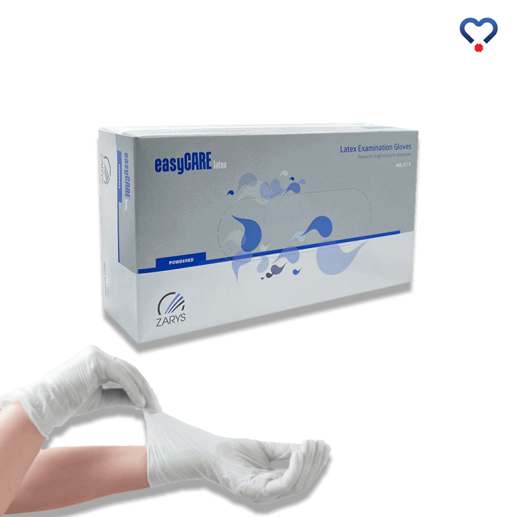 Rękawice jednorazowe lateksowe Zarys Easycare białe