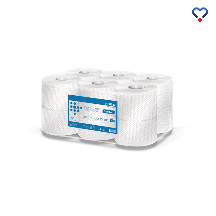 Papier toaletowy JUMBO 100 VELVET biała celuloza