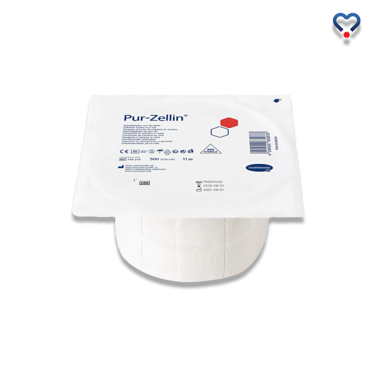 Pur-zellin 500 sztuk tampony 4 x 5 cm kompresy z celulozy rolka 11 warstwowe