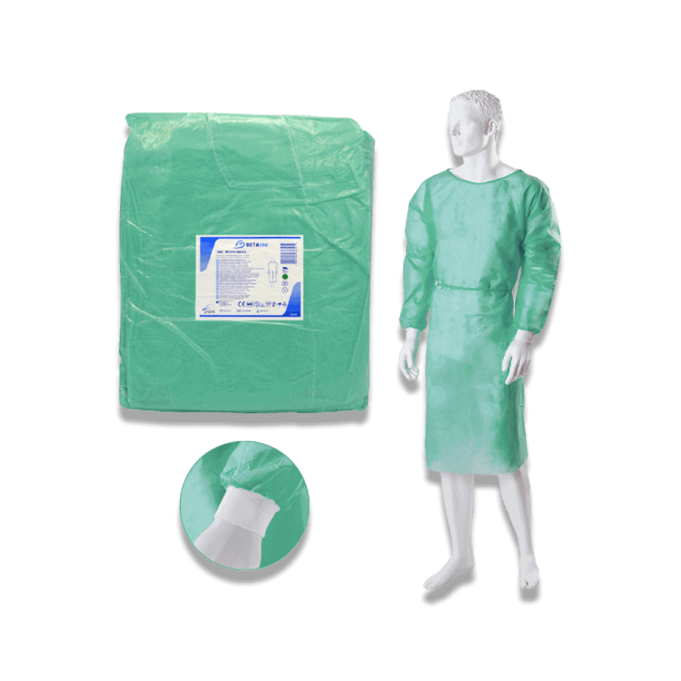 Fartuch ochronny z mankietami włókninowy zielony