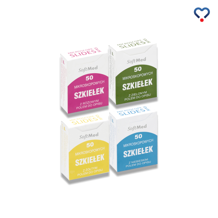 Szkiełka do badań cytologicznych z kolorowym polem do opisu