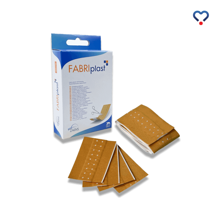 Plaster tkaninowy z opatrunkiem FABRIplast 1m w kolorze cielistym