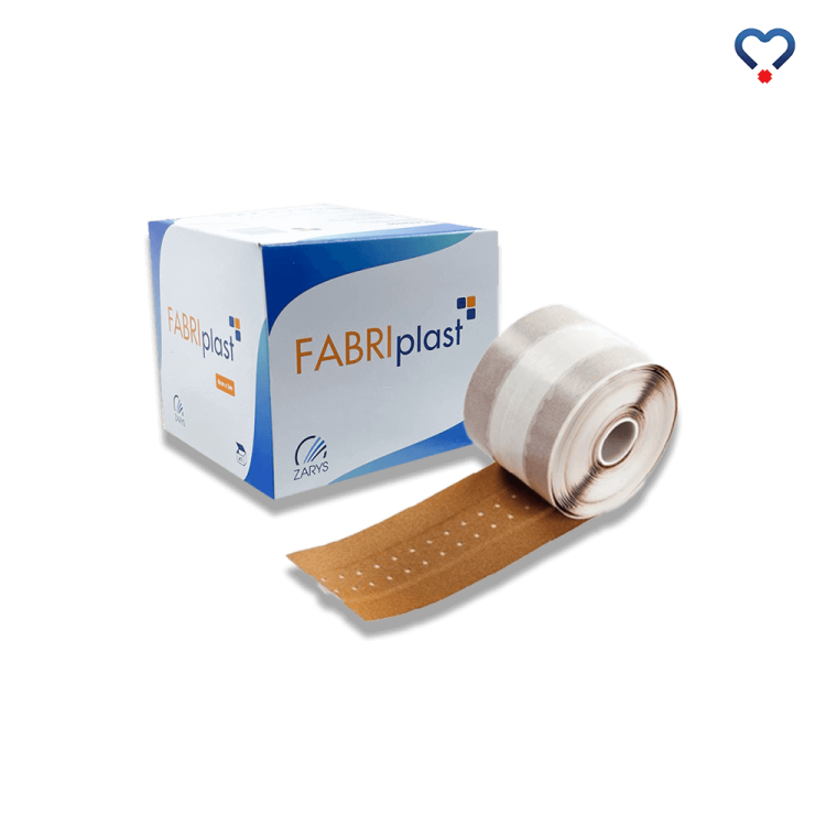 Niejałowy plaster tkaninowy z opatrunkiem FABRIplast 5m w kolorze cielistym