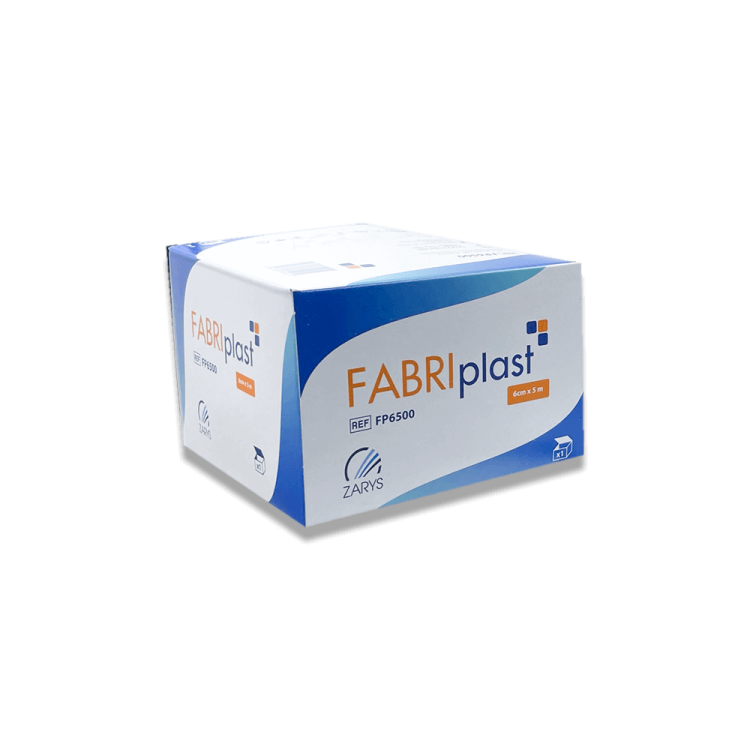 Plaster tkaninowy z opatrunkiem Fabriplast o wymiarach 6cm x 5m pudełko