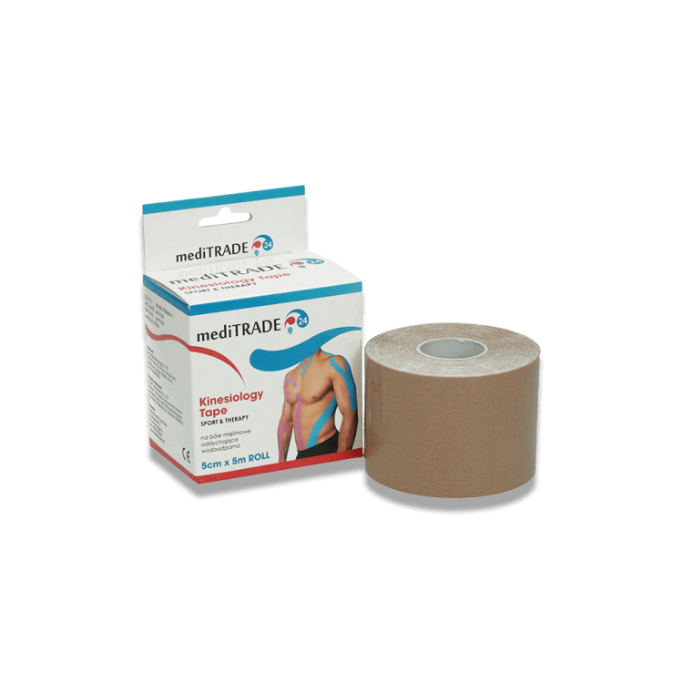 Taśma Kinesio Tape 5 cm x 5 m beżowa