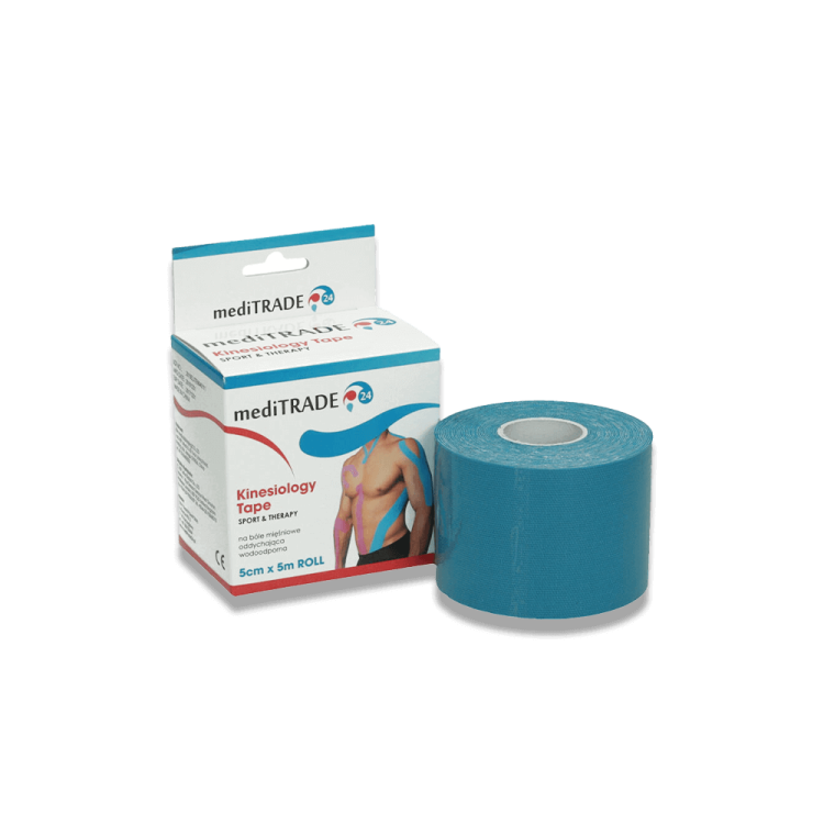 Taśma Kinesio Tape 5 cm x 5 m błękitna, niebieska