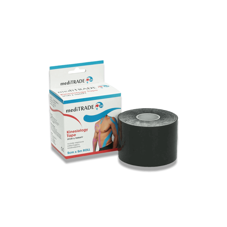 Taśma Kinesio Tape 5 cm x 5 m czarna