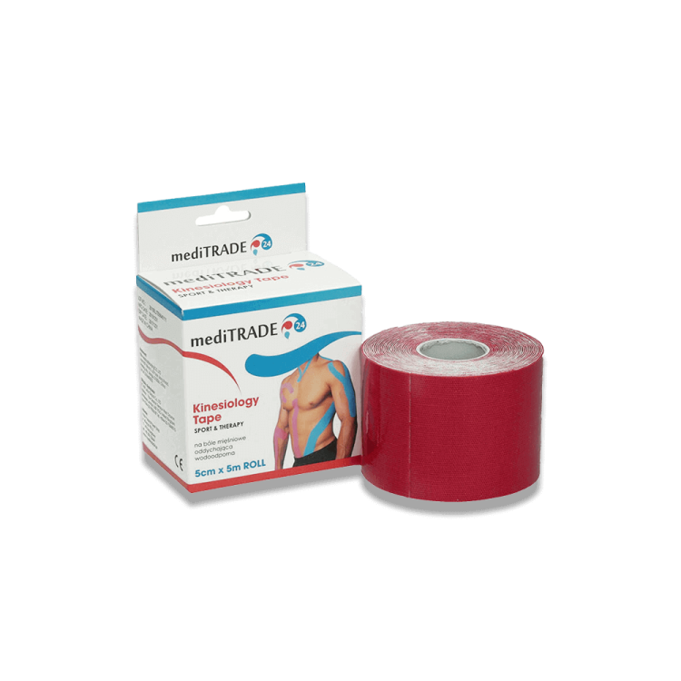 Taśma Kinesio Tape 5 cm x 5 m czerwona
