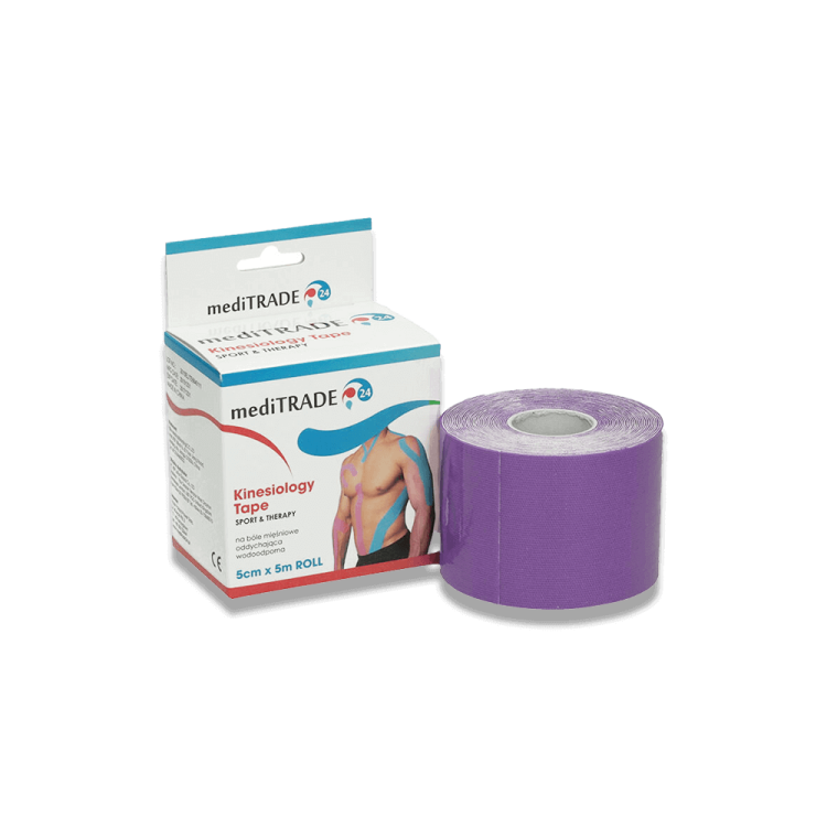 Taśma Kinesio Tape 5 cm x 5 m fioletowa