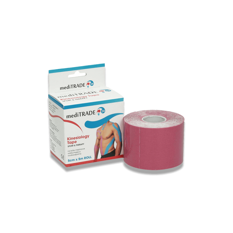 Taśma Kinesio Tape 5 cm x 5 m różowa