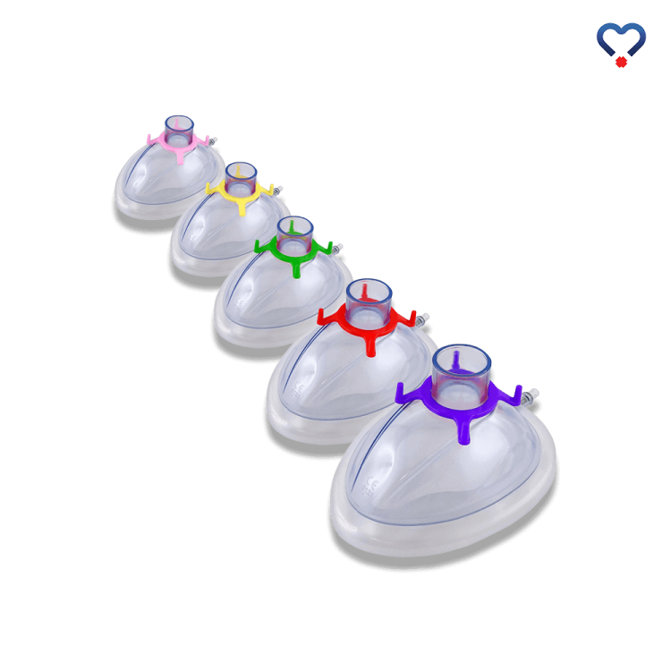 Maski anestetyczne z nadmuchiwanym kołnierzem i zaworem