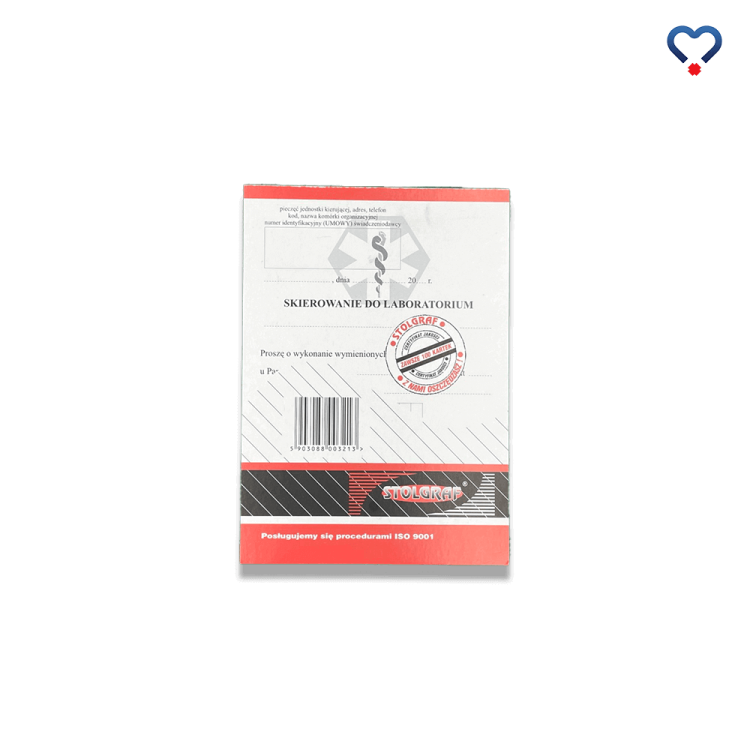 Druk w formacie A6 Skierowanie do laboratorium