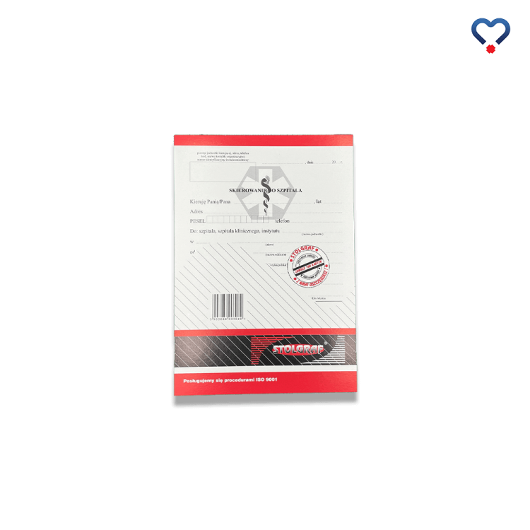 Druk w formacie A5 Skierowanie do szpitala