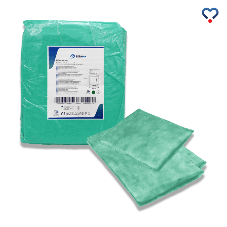 Komplet pościeli medycznej jednorazowy niejałowy poduszka przescieradło kołdra w kolorze zielonym