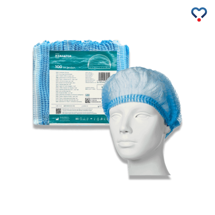 Czepek włókninowy Clip niebieski Mercator opakowanie 100 sztuk