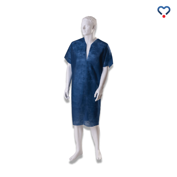 Granatowa koszula dla pacjenta z wycięciem Y firmy Zarys