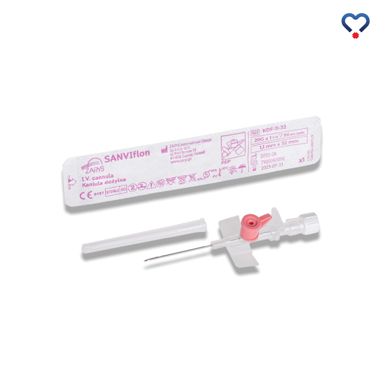 Kaniula dożylna wenflon 1,1 x 32mm 20G różowy Sanviflon Zarys