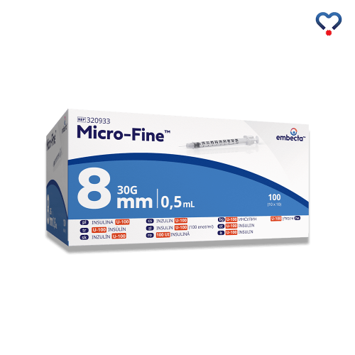 Embecta Micro-Fine strzykawka insulinowa 30g u-100 8 mm-0,5 ml