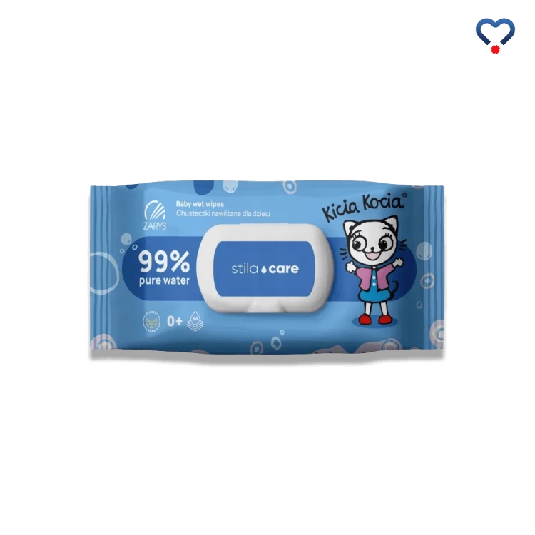 Chusteczki nawilżane dla dzieci i niemowląt 99% wody Kicia Kocia