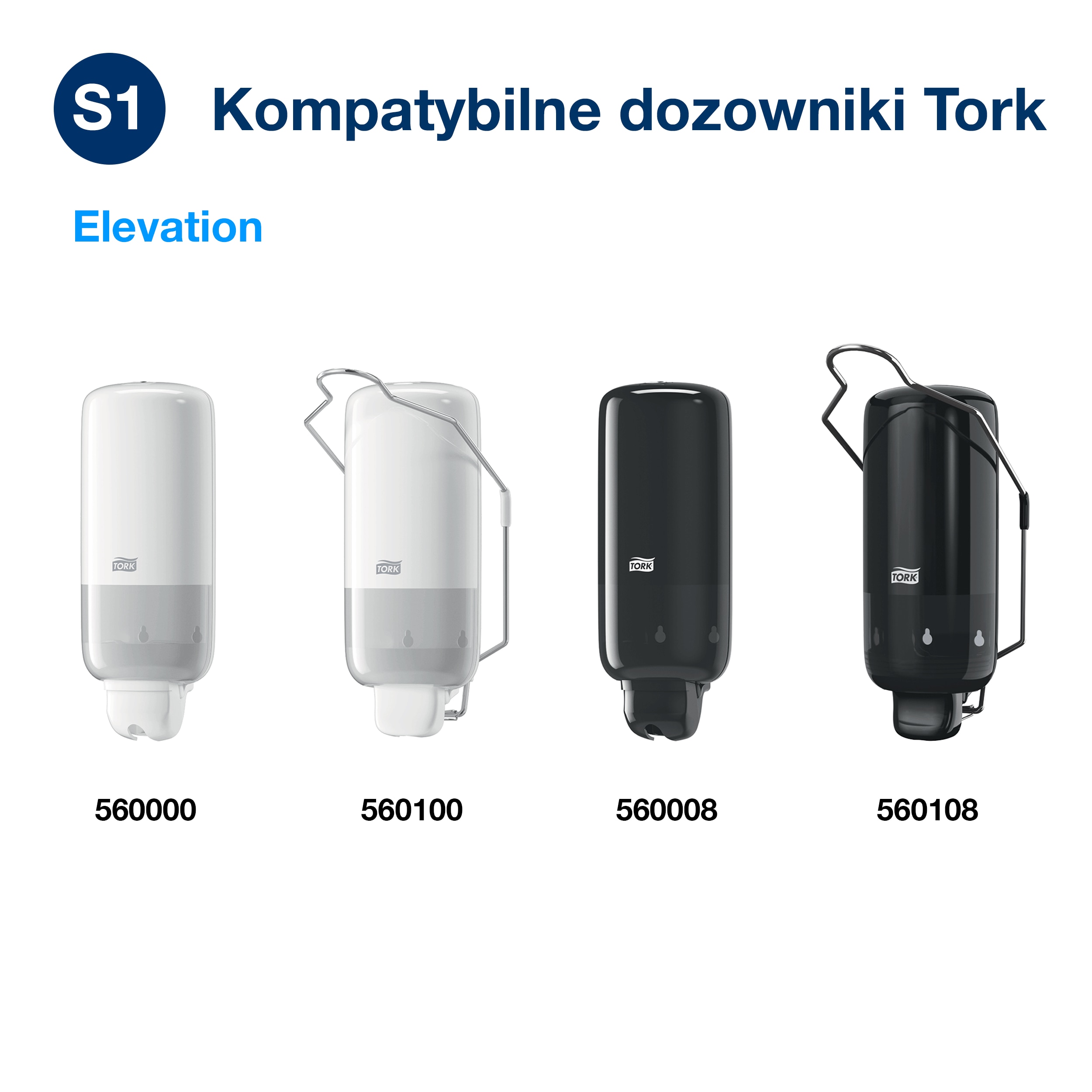 Butelka pasuje do dozowników o numerach: 560000, 560100, 560008, 560108.